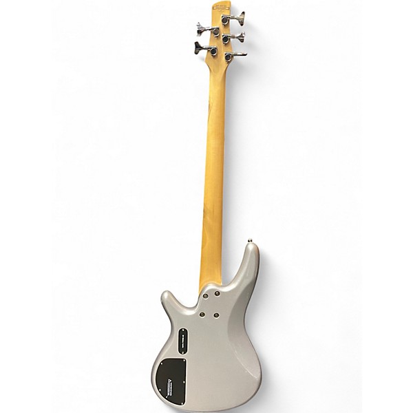 Used Ibanez SR305 5 String Metallic Silver Electric Bass Guitar