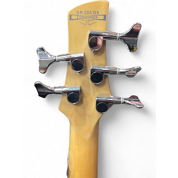 Used Ibanez SR305 5 String Metallic Silver Electric Bass Guitar