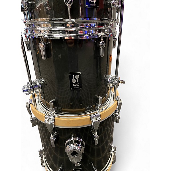 Used SONOR 4 Piece AQX JUNGLE Black Midnight Sparkle Drum Kit