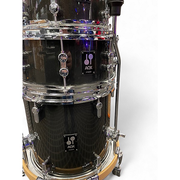 Used SONOR 4 Piece AQX JUNGLE Black Midnight Sparkle Drum Kit