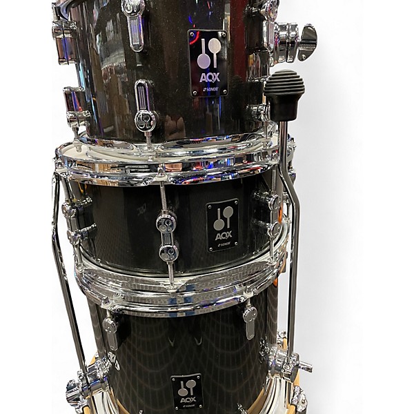 Used SONOR 4 Piece AQX JUNGLE Black Midnight Sparkle Drum Kit