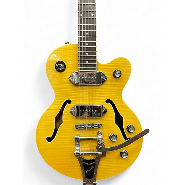 Used Epiphone Wildkat with Bigsby Amber Hollow Body Electric Guitar