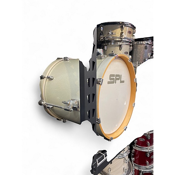 Used SPL 4 Piece velocity street bop Silver Sparkle Drum Kit