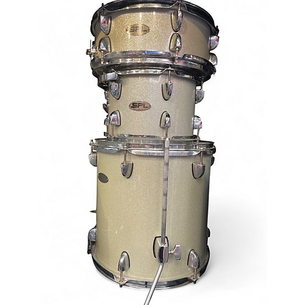 Used SPL 4 Piece velocity street bop Silver Sparkle Drum Kit