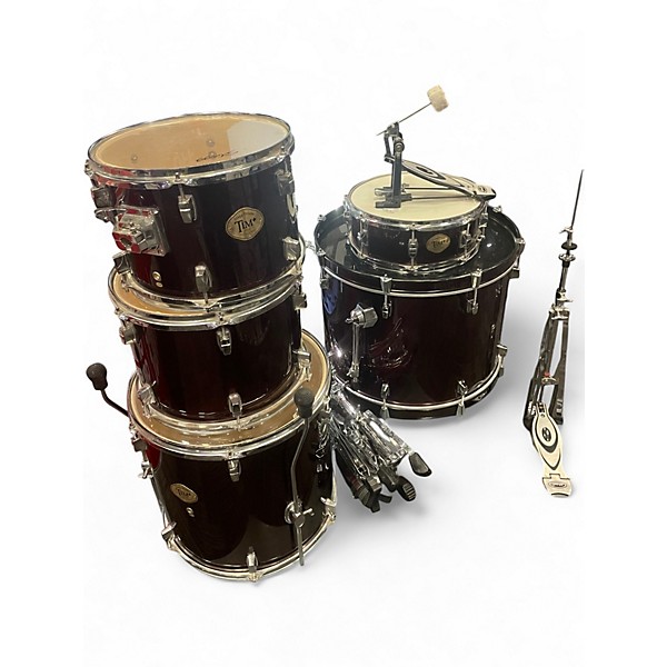 Used Stagg 5 Piece DRUM SET RED Drum Kit