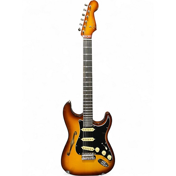 Used Fender Suona Stratocaster 2 Tone Sunburst Hollow Body Electric Guitar