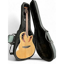 Used Ovation ce44-4 Natural Acoustic Electric Guitar