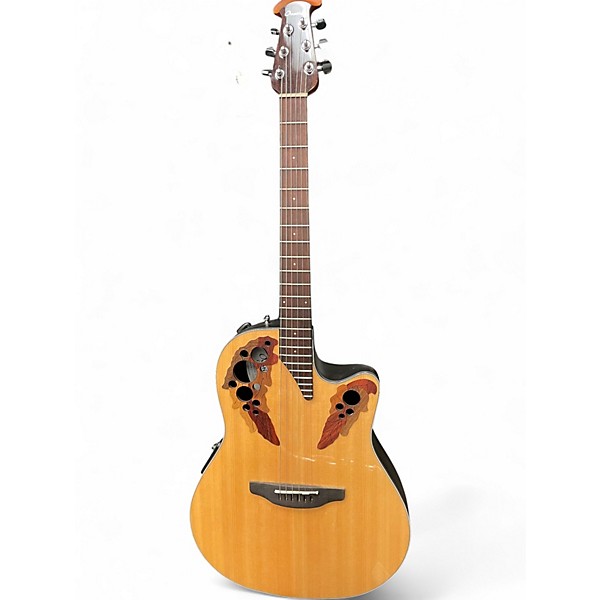 Used Ovation ce44-4 Natural Acoustic Electric Guitar