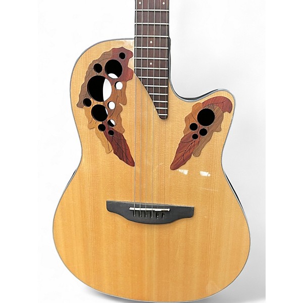Used Ovation ce44-4 Natural Acoustic Electric Guitar