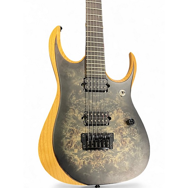 Used Ibanez RGDIX6PB Black Burl Burst Solid Body Electric Guitar