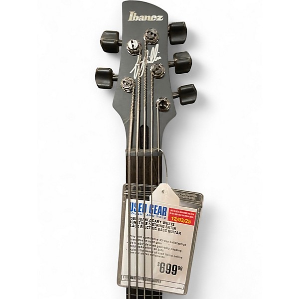 Used Ibanez Gary Willis Signature 5 String Satin Black Electric Bass Guitar