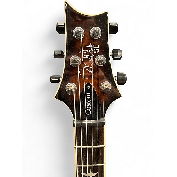 Used PRS SE Custom 24 Quilt Black Gold Burst Solid Body Electric Guitar