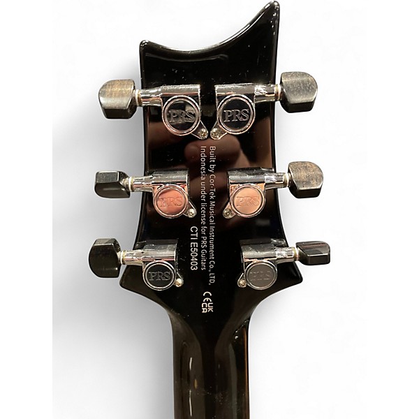 Used PRS SE Custom 24 Quilt Black Gold Burst Solid Body Electric Guitar