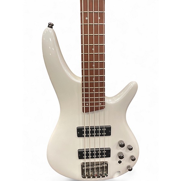Used Ibanez SR305E PEARL WHITE Electric Bass Guitar