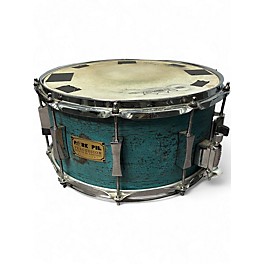 Used Pork Pie 14X6.5 Little Squealer Snare WEATHERED BARN BLUE Drum