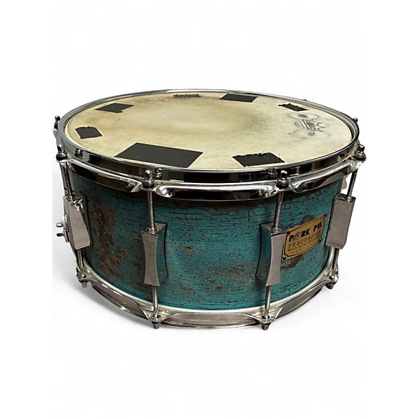 Used Pork Pie 14X6.5 Little Squealer Snare WEATHERED BARN BLUE Drum