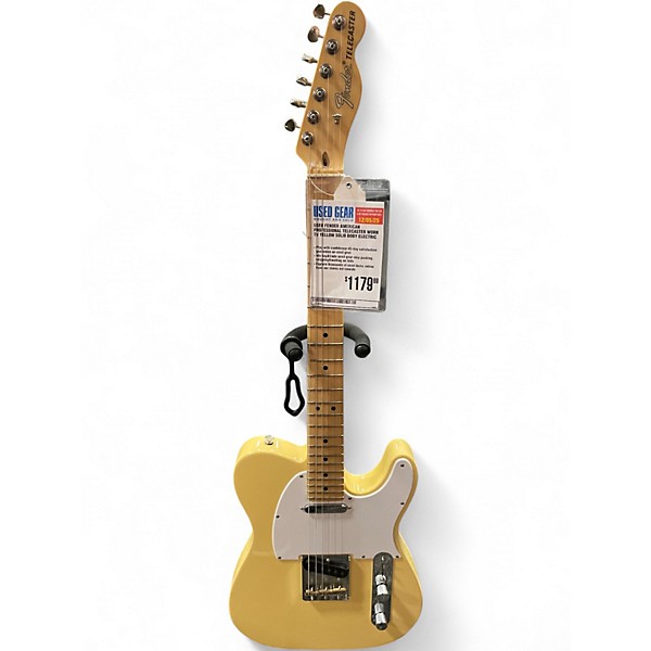 Used Fender American Professional Telecaster Worn TV Yellow Solid Body Electric Guitar