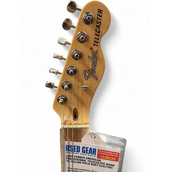 Used Fender American Professional Telecaster Worn TV Yellow Solid Body Electric Guitar