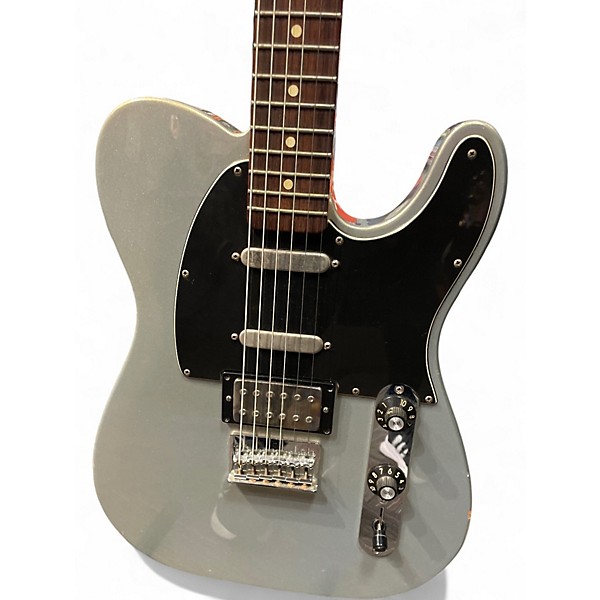 Used Fender Blacktop Baritone Telecaster GHOST SILVER Solid Body Electric Guitar