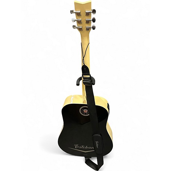 Used Esteban EL DORADO Black and White Acoustic Guitar