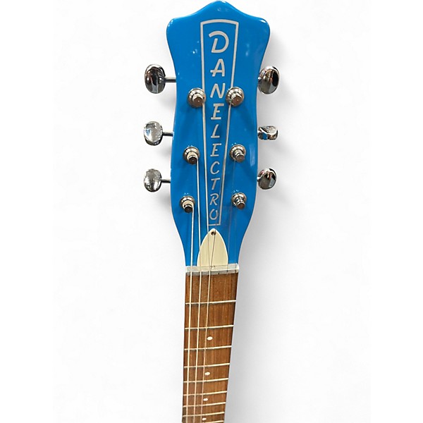 Used Danelectro NOS+ blue and white Solid Body Electric Guitar