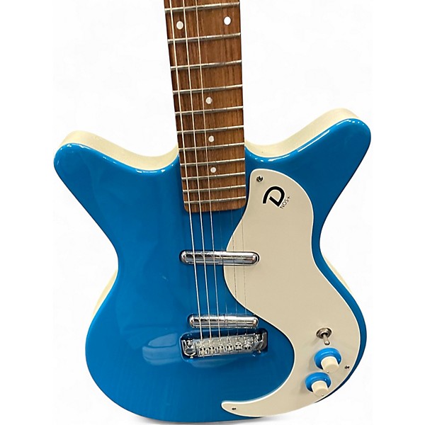 Used Danelectro NOS+ blue and white Solid Body Electric Guitar