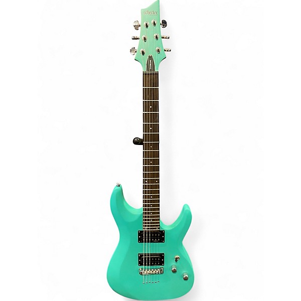 Used Schecter Guitar Research C6 DELUXE Metallic Aqua Marine Solid Body Electric Guitar
