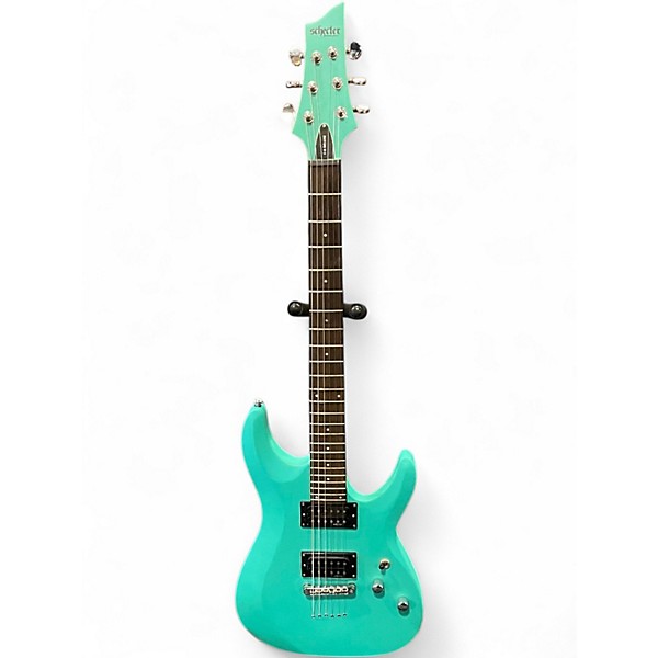 Used Schecter Guitar Research C6 DELUXE Metallic Aqua Marine Solid Body Electric Guitar