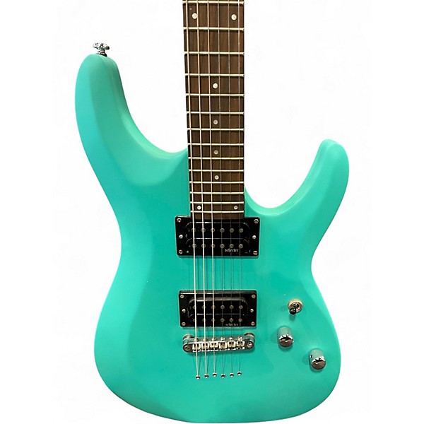 Used Schecter Guitar Research C6 DELUXE Metallic Aqua Marine Solid Body Electric Guitar