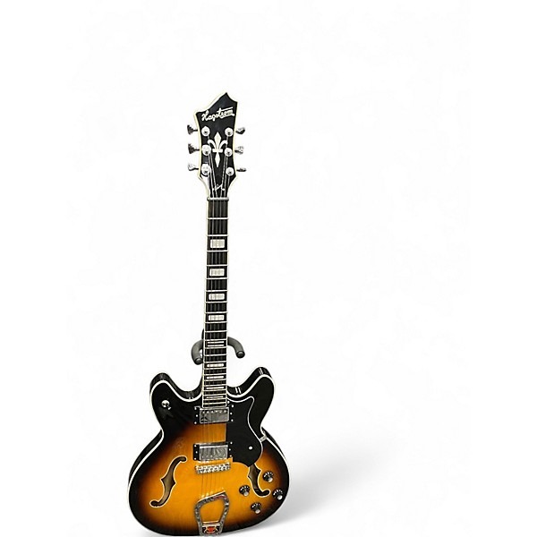 Used Hagstrom viking 2 Tone Sunburst Hollow Body Electric Guitar