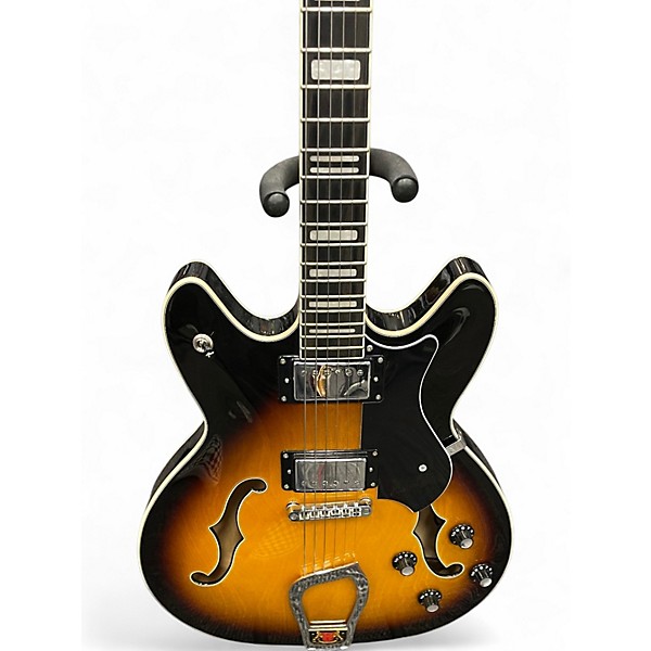 Used Hagstrom viking 2 Tone Sunburst Hollow Body Electric Guitar