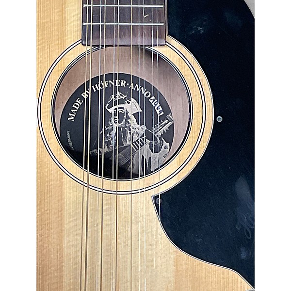 Used Hofner western 12 string Natural Acoustic Guitar
