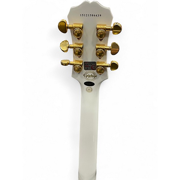 Used Epiphone Les Paul Custom Pro White Solid Body Electric Guitar