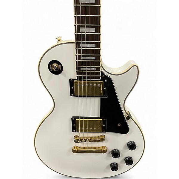 Used Epiphone Les Paul Custom Pro White Solid Body Electric Guitar