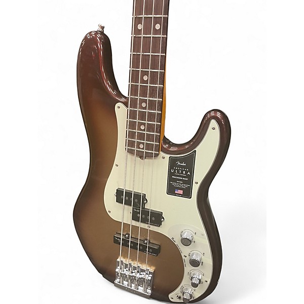 Used Fender American Ultra Precision Bass Brown Sunburst Electric Bass Guitar