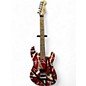 Used EVH Striped Series Frankie Red with Black and White Stripes Solid Body Electric Guitar thumbnail