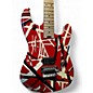Used EVH Striped Series Frankie Red with Black and White Stripes Solid Body Electric Guitar