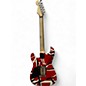 Used EVH Striped Series Frankie Red with Black and White Stripes Solid Body Electric Guitar