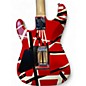 Used EVH Striped Series Frankie Red with Black and White Stripes Solid Body Electric Guitar