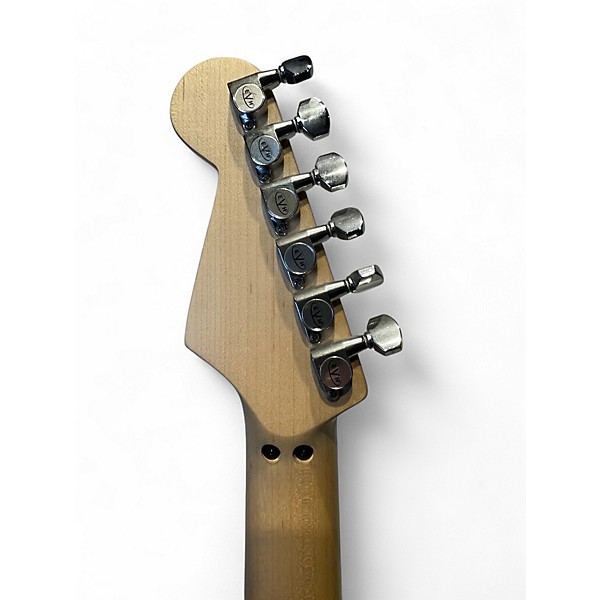 Used EVH Striped Series Frankie Red with Black and White Stripes Solid Body Electric Guitar