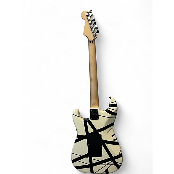 Used EVH Striped Series Black and White Solid Body Electric Guitar