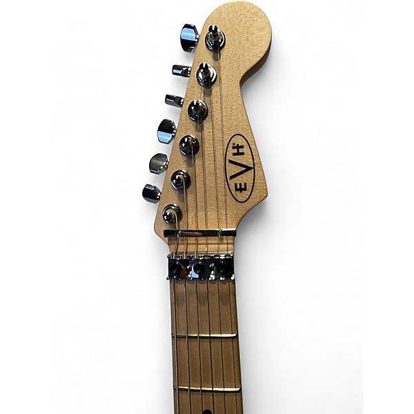 Used EVH Striped Series Crop Circles Black and White Solid Body Electric Guitar