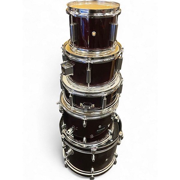 Used Ludwig 5 Piece ACCENT CS COMBO RED Drum Kit