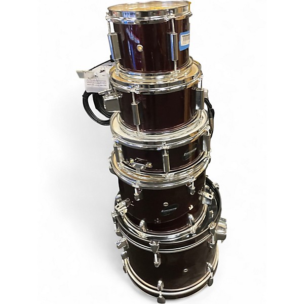 Used Ludwig 5 Piece ACCENT CS COMBO RED Drum Kit