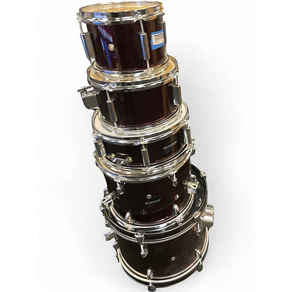 Used Ludwig 5 Piece ACCENT CS COMBO RED Drum Kit