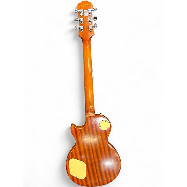 Used 2005 Epiphone Les Paul Classic Amber Solid Body Electric Guitar