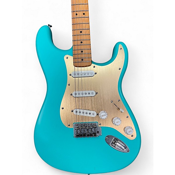Used Squier Standard Stratocaster 40TH ANNIVERSARY Metallic Aqua Marine Solid Body Electric Guitar