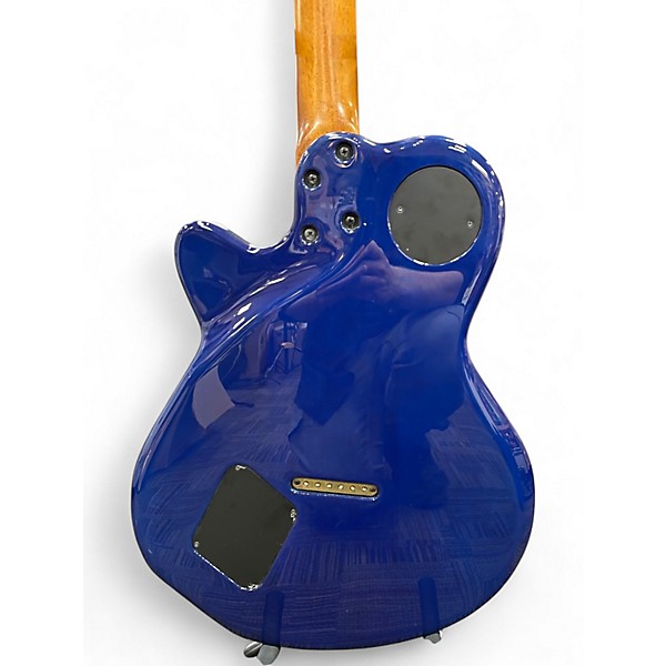 Used Godin FLAT FIVE X Quilted Blue Hollow Body Electric Guitar