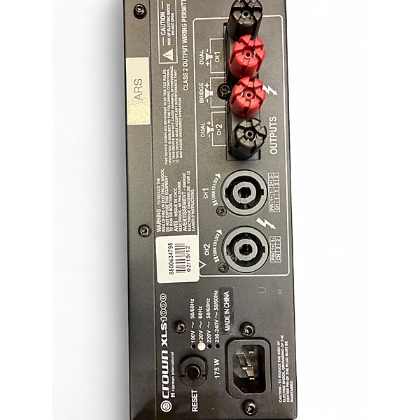 Used Crown XLS1000 Power Amp