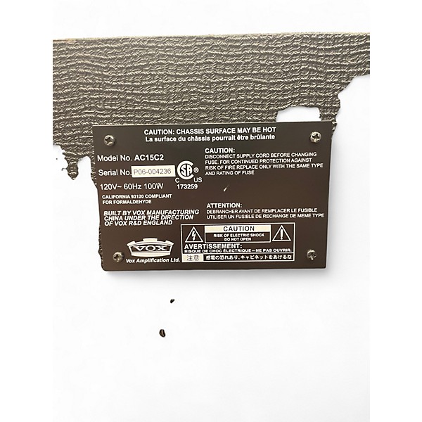 Used VOX AC15C2 2x12 15W Tube Guitar Combo Amp